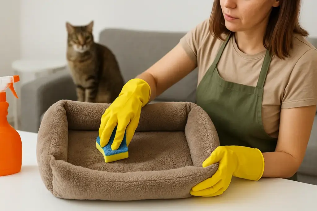 Come si pulisce correttamente la cuccia del gatto? Passaggi essenziali e errori frequenti