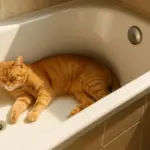 Perché il tuo gatto dorme nella vasca da bagno d’estate (ed è un genio)
