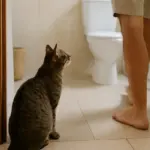 Perché il gatto ti segue in bagno (d’estate più che mai)