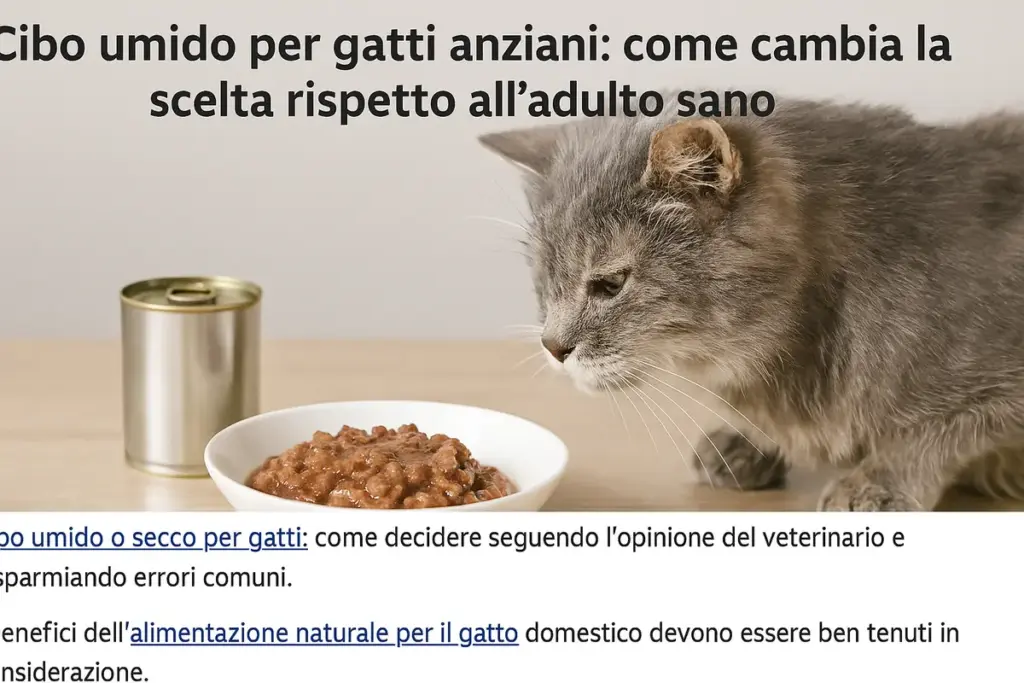 Cibo umido per gatti anziani: come cambia la scelta rispetto all’adulto sano