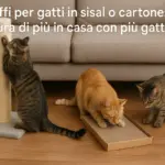 Tiragraffi per gatti in sisal o cartone: quale dura di più in casa con più gatti