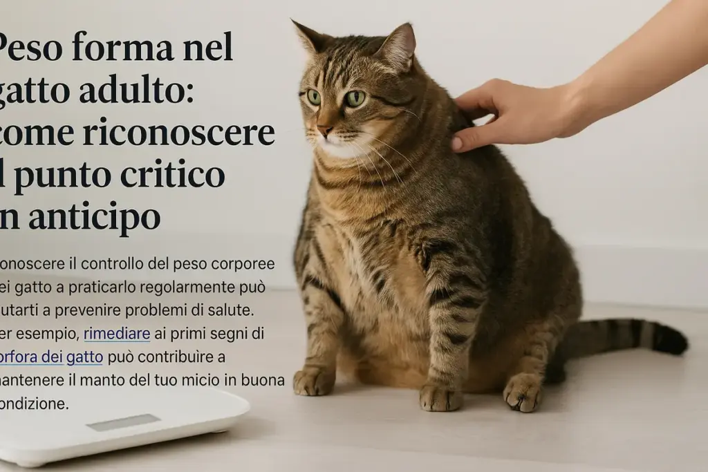 Peso forma nel gatto adulto: come riconoscere il punto critico in anticipo