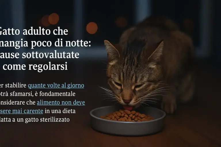 Gatto adulto che mangia poco di notte: cause sottovalutate e come regolarsi