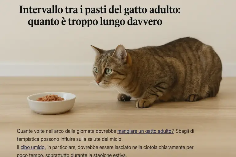 Intervallo tra i pasti del gatto adulto: quanto è troppo lungo davvero
