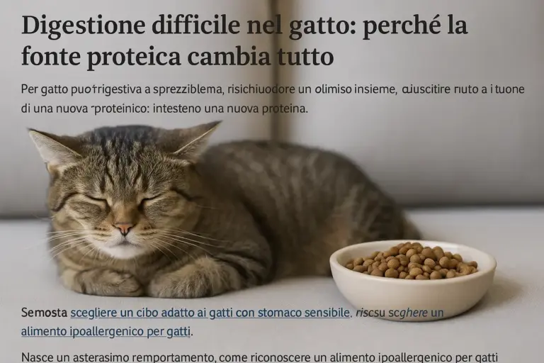 Digestione difficile nel gatto: perché la fonte proteica cambia tutto