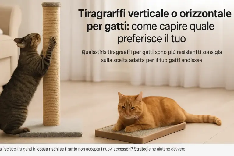 Tiragraffi verticale o orizzontale per gatti: come capire quale preferisce il tuo
