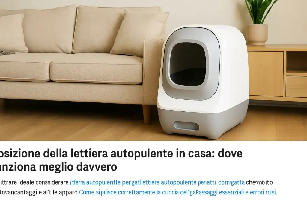 Posizione della lettiera autopulente in casa: dove funziona meglio davvero