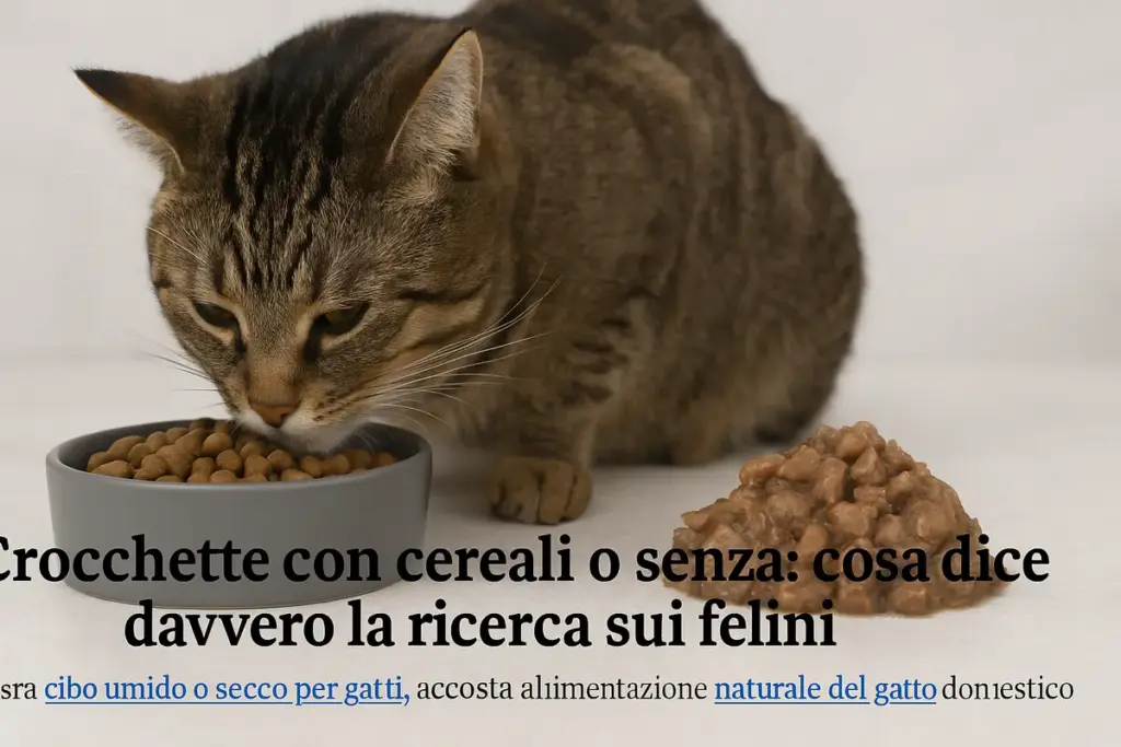 Crocchette con cereali o senza: cosa dice davvero la ricerca sui felini