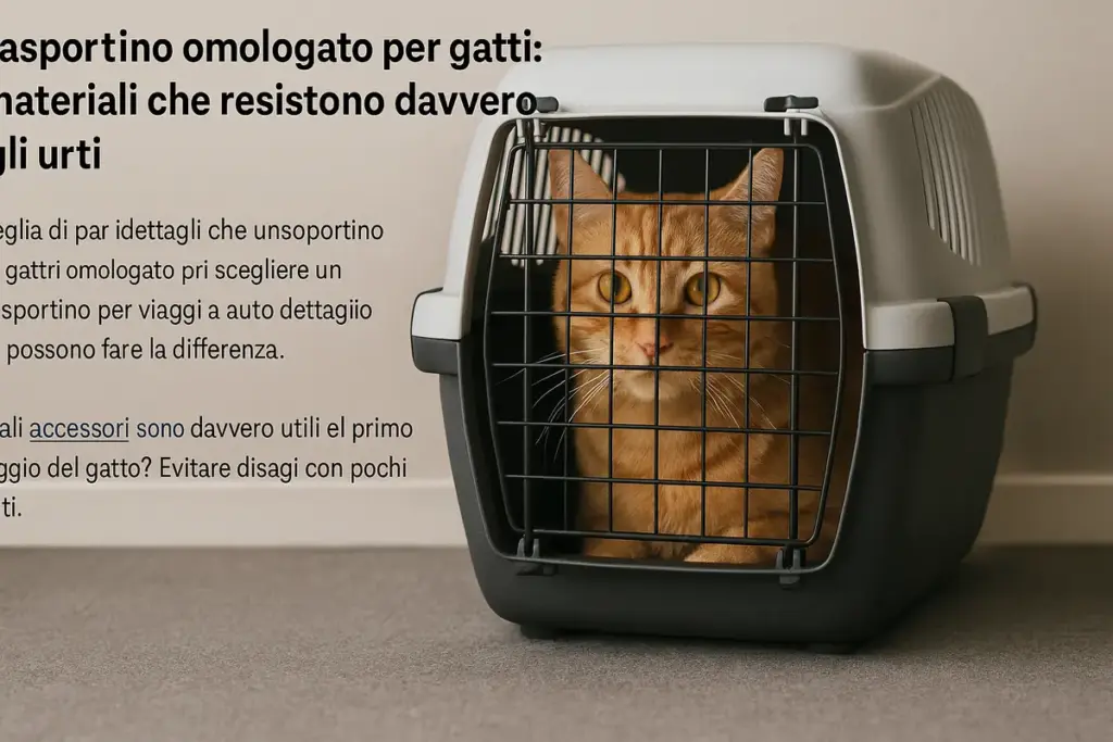 Trasportino omologato per gatti: i materiali che resistono davvero agli urti