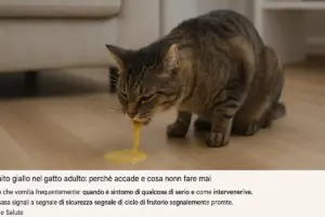 Vomito giallo nel gatto adulto: perché accade e cosa non fare mai