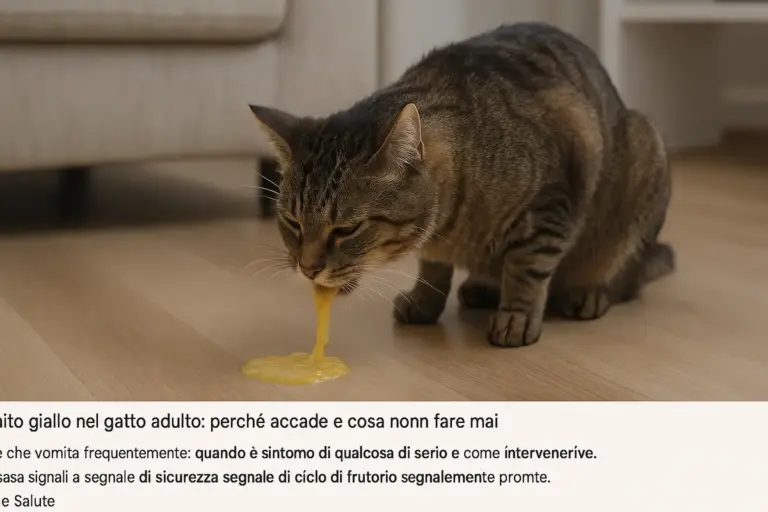 Vomito giallo nel gatto adulto: perché accade e cosa non fare mai