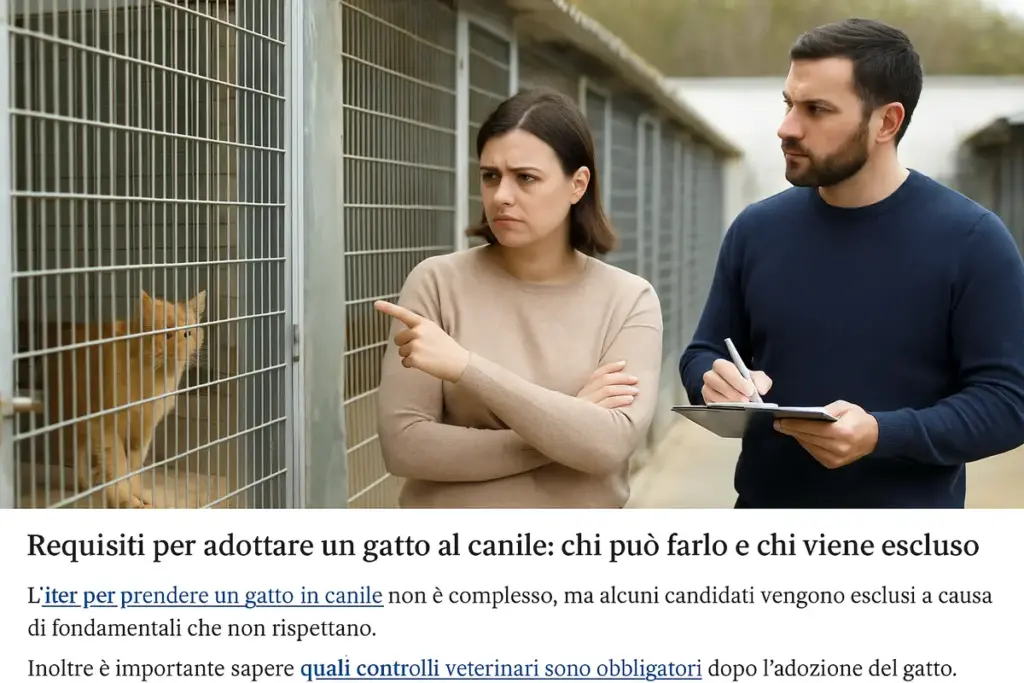 Requisiti per adottare un gatto al canile: chi può farlo e chi viene escluso