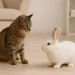 Gatto adottato e coniglio in casa: come gestire la convivenza senza rischi