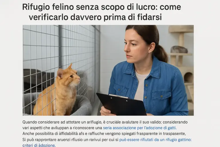 Rifugio felino senza scopo di lucro: come verificarlo davvero prima di fidarsi