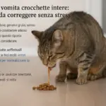 Gatto che vomita crocchette intere: abitudini da correggere senza stress