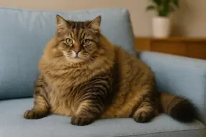 Gatto in sovrappeso a pelo lungo: perché è difficile accorgersene in tempo